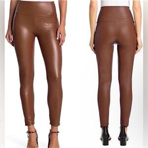 Brown Faux Leather Leggings